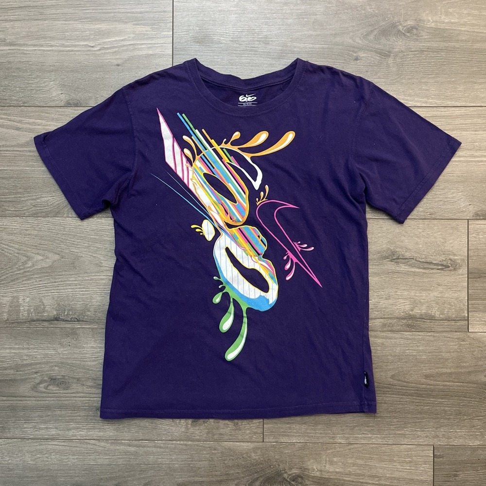 Nike 6.0 Boys XL T Shirt Purple Short Sleeve Multicolor Graphic